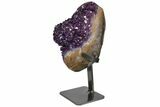 Amethyst Geode With Metal Stand - Uruguay #152262-1